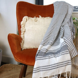 Serenityy Hamman Spa Towel Charcoal 90X170Cm Cotton Hammam-Style Towel - thumbnail 6