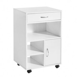 Sobuy Fbt106-W, Home Office File Cabinet Printer Stand Storage Cabinet Side Cabinet On Wheels,white,w50Xd40Xh75.5 - thumbnail 1