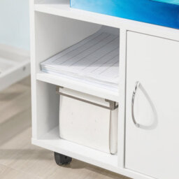 Sobuy Fbt106-W, Home Office File Cabinet Printer Stand Storage Cabinet Side Cabinet On Wheels,white,w50Xd40Xh75.5 - thumbnail 4