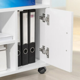 Sobuy Fbt106-W, Home Office File Cabinet Printer Stand Storage Cabinet Side Cabinet On Wheels,white,w50Xd40Xh75.5 - thumbnail 6