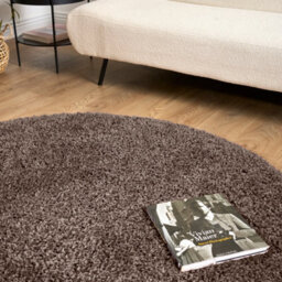Bravich Taupe Thick Shaggy Circle Rug - California - 120Cm - thumbnail 5