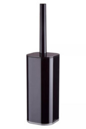 Orsina Black Acrylic Toilet Brush Holder With Covered Lid, Modern Loo Brush, Durable Brush Set For Office Use - thumbnail 1