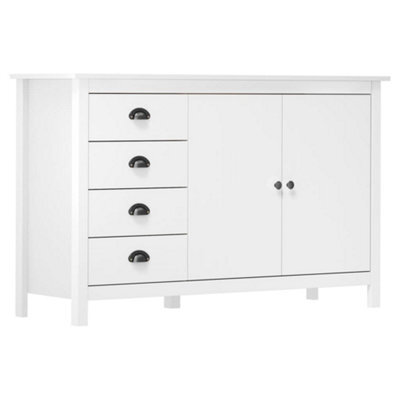 Berkfield Sideboard Hill Range White 130X40X80 Cm Solid Pine Wood - image 1