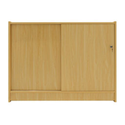 MonsterShop Maple Shop Counter Led Light B 1200mm Lockable Sliding Doors 2 Keys Retail Storage Unit Display Showcase Cabinet Reception Desk - thumbnail 6