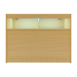 MonsterShop Maple Shop Counter Led Light B 1200mm Lockable Sliding Doors 2 Keys Retail Storage Unit Display Showcase Cabinet Reception Desk - thumbnail 2