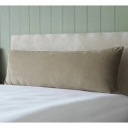 Xample Belledorm Taupe Velvet Long Bolster Cushion 43 X 120Cm With Microfibre Fill, Piped Edging & Machine Washable Cover - thumbnail 2