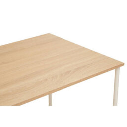 Orsina Natural Oak Veneer Writing Desk With Drawers,office Table,sleek White Metal Frame Desk,storage Workstation - thumbnail 9