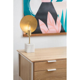 Orsina Natural Oak Veneer Writing Desk With Drawers,office Table,sleek White Metal Frame Desk,storage Workstation - thumbnail 7