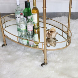 Melody Maison Gold Mirrored Oval Drinks Trolley - thumbnail 8