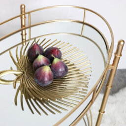 Melody Maison Gold Mirrored Oval Drinks Trolley - thumbnail 6