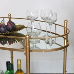 Melody Maison Gold Mirrored Oval Drinks Trolley - thumbnail 7