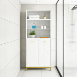 Hygrad Built to Survive Tall Freestanding Bathroom Cabinet With Tilt-Out Laundry Hamper Basket - thumbnail 7