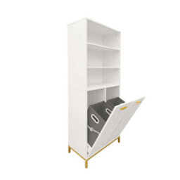 Hygrad Built to Survive Tall Freestanding Bathroom Cabinet With Tilt-Out Laundry Hamper Basket - thumbnail 3