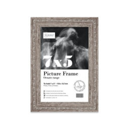7X5 Walnut Ornate Picture Frame (12.7 X 17.8Cm) Poster, Photo, Artwork, Gallery Wall Or Print - thumbnail 1