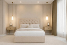 "Nexus Windsor Plush Divan, Pebble, 54"" Winged Hb, 2 Drawers Foot-End, Open Coil Mattress, Super King" - thumbnail 3