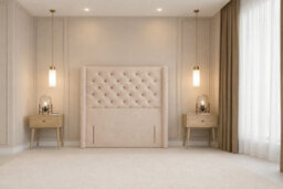"Nexus Windsor Plush Divan, Pebble, 54"" Winged Hb, 2 Drawers Foot-End, Open Coil Mattress, Super King" - thumbnail 9