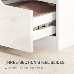 Homcom Modern Bedside Table With 2 Drawers For Bedroom, Living Room, White - thumbnail 7