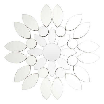 Orsina Flower Shaped Wall Mirror, Petal Design Mirror, Large Decorative Glass Wall Art For Living Room Or Hallway - image 1