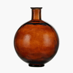 Pacific Lifestyle Round Vase In Pecan Brown Recycled Glass - thumbnail 2