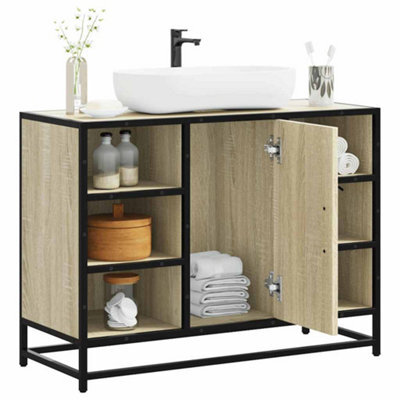 Walplus Bathroom Sink Cabinet Sonoma Oak 80X33X60 Cm Engineered Wood - image 1