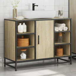 Walplus Bathroom Sink Cabinet Sonoma Oak 80X33X60 Cm Engineered Wood - thumbnail 4