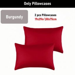 Aspire Homeware Bed Pillowcase Pair -Soft Breathable Envelop Bedding Red Pillow Covers, Plain Dyed Pillowcase Set, 50 X 75 Cm - thumbnail 6