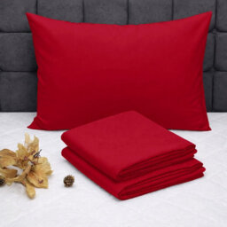 Aspire Homeware Bed Pillowcase Pair -Soft Breathable Envelop Bedding Red Pillow Covers, Plain Dyed Pillowcase Set, 50 X 75 Cm - thumbnail 8