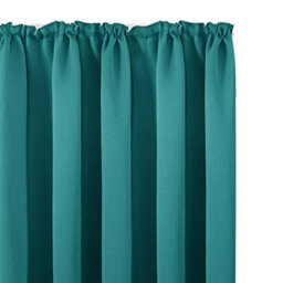 "Deconovo Thermal Insulated Curtains Super Soft Blackout Curtains Pencil Pleat Curtains For Bedroom W55""x L82"" Turquoise One Pair" - thumbnail 8
