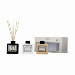 French Connection Trio Of Reed Diffuser Gift Set 3X50Ml Wooden Surround Detail - thumbnail 2