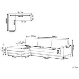 Beliani Corner Sofa 4 Seater Siggard Boucle White Right Hand - thumbnail 3