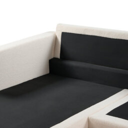 Beliani Corner Sofa 4 Seater Siggard Boucle White Right Hand - thumbnail 8