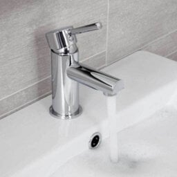 Affine 450mm Floorstanding Bathroom Vanity Unit & Basin Sink Gloss White Tap + Waste - thumbnail 7