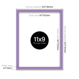 11X9 Purple Picture Frame (27.9 X 22.9Cm) Poster, Photo, Artwork, Gallery Wall Or Print - thumbnail 3