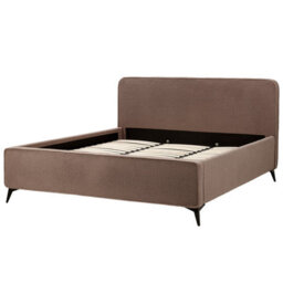 Beliani Bed Boucle Valognes 180 X 200 Cm (Eu Super King) Brown - thumbnail 6