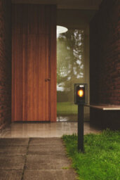 Nordlux Griffin Outdoor Aluminium Garden Post Tinted Glass Black,mains