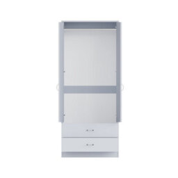 Fwstyle 2 Drawer 2 Door Combination Wardrobe Grey Gloss Scratch Resistant Bedroom Furniture - thumbnail 7