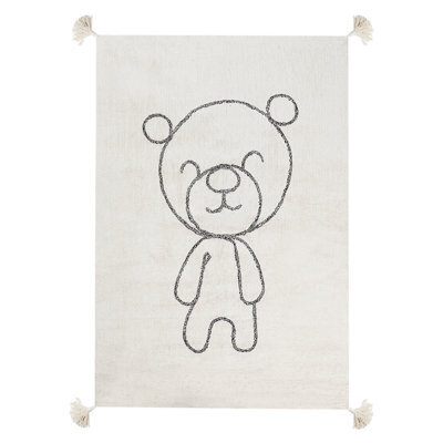 Beliani Kids Rug Zorakan Light Beige 140 X 200 Cm Cotton - image 1