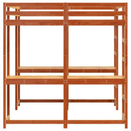 Berkfield Loft Bed With Desk And Ladder Wax Brown 160X200 Cm Solid Wood Pine - thumbnail 6