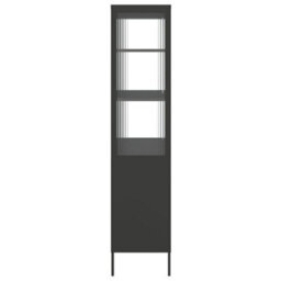 Vidaxl Highboard Black 90X40X180 Cm Glass And Steel - thumbnail 7