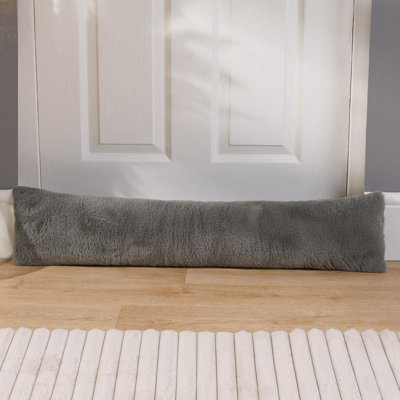 OHS Faux Fur Fleece Draft Excluder Window Insulation Stopper, Grey - 20 X 90Cm - image 1