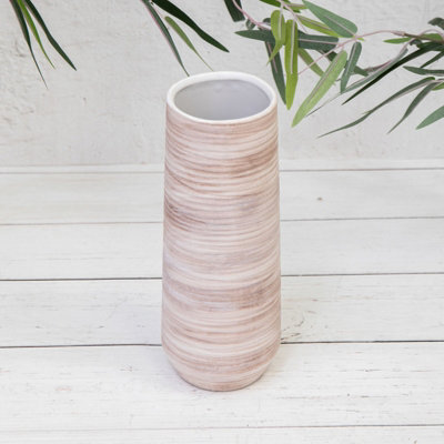 Annibells Natural Rustic Stoneware Ribbed Ceramic Vases (7603) - Small - image 1