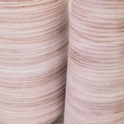 Annibells Natural Rustic Stoneware Ribbed Ceramic Vases (7603) - Small - thumbnail 2
