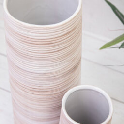 Annibells Natural Rustic Stoneware Ribbed Ceramic Vases (7603) - Small - thumbnail 3