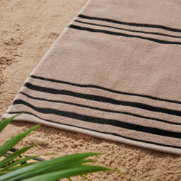 Catherine Lansfield Banded Stripe Cotton 75X150Cm Beach Towel Pair Cream/natural - thumbnail 2