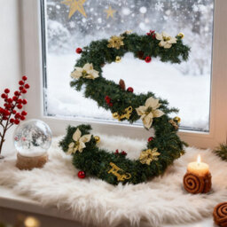 Living And Home 270Cm Artificial Luxury Christmas Wreath Decoration - thumbnail 3