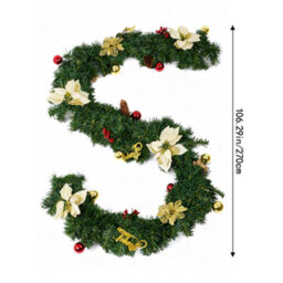 Living And Home 270Cm Artificial Luxury Christmas Wreath Decoration - thumbnail 9