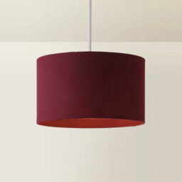 Valuelights Reni Plum Fabric Drum Ceiling Lamp Shade And Bulb (D)25Cm - thumbnail 6