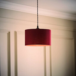 Valuelights Reni Plum Fabric Drum Ceiling Lamp Shade And Bulb (D)25Cm