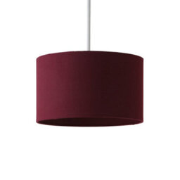 Valuelights Reni Plum Fabric Drum Ceiling Lamp Shade And Bulb (D)25Cm - thumbnail 2