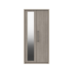 Burlington 2 Door Robe With Mirror - Fired Earth And Grey Oak On Express Delivery And Ready Assembled - thumbnail 1
